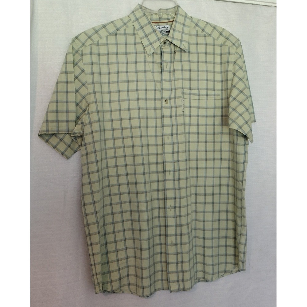 Columbia Sportswear Men's Plaid Button Front Shirt – Size Medium – Green/Blue